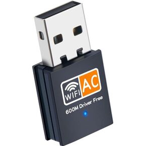 USB WiFi Adapter, AC600 2.4G/5G Dual Band Wireless WiFi Adapter for Desktop PC, Linccras Mini WiFi Dongle for Windows XP/7/8/10, Mac 10.9-10.313