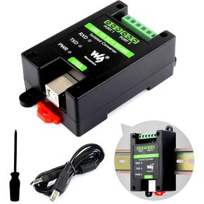 waveshare USB to 2CH RS485 Industrial Grade Isolated Converter, Onboard Original FT2232HL Chip, USB to RS485 Adapter， Multiple Protection Circuits, Wall-Mount and Rail-Mount Support