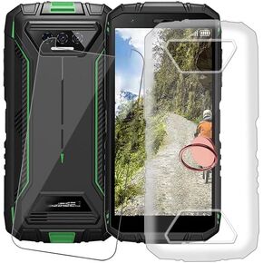 Case for Doogee S41 Max (5.50") with Tempered Glass Screen Protector, [with 360 Degree Rotation Finger Ring Kickstand] Slim Soft Anti-Scratch TPU Phone Cover for Doogee S41 Max