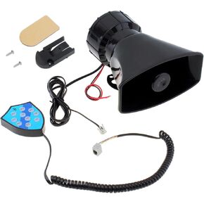 12V Car Speaker 100W 9 Sounds Car Siren Horn Speaker with Hook Bracket, Call Function, 120-125dB Warning Alarm Electronic Horn