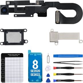 for iPhone 8 Ear Speaker Replacement OEM for iPhone SE 2020 with 7MP Front Camera Earpiece Module for iPhone SE 2022 with Microphone Part Ambient Light Fix Repair Tool Kit A1863 A1905 A1906