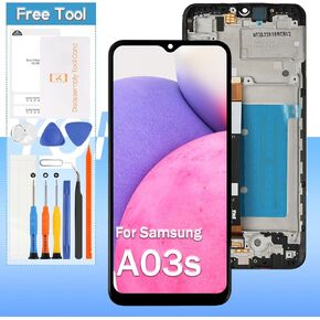 LCD Display for Samsung Galaxy A03s SM-A037U SM-A037T SM-A037U1 6.5" LCD Screen Replacement Touch Digitizer Assembly with Frame(US Version)(Not for A03 A037A A037F A037W A037G)