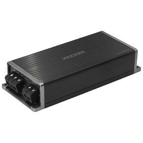 KICKER 51KPX3004 300 Watt Powersports 4-Channel Amplifier, 75 Watts RMS x 4 @ 2-Ohm, 350 Watts Dynamic Power, Weather Resistant Design, Selectable 12 dB Crossovers, Efficient Class D Design