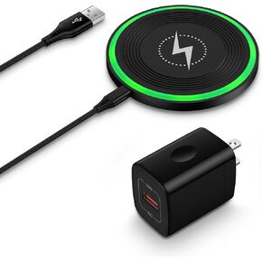 Motorola Wireless Charger Fast Charging Pad for Motorola Edge 2024,Moto G Stylus/Power 2024,Edge 50 Ultra,Wireless Samsung Phone Charger Station 15W for Galaxy S24/S23 FE/S22/Z Flip 6 with QC Adapter