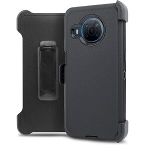 Case for Nokia X100 Phone Case Belt Clip Holster with Built in Screen Protector, Kickstand Shockproof Heavy Duty Protective Phone Case for X 100 (Black)