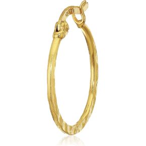 Amazon Collection Sterling Silver Hammered Hoop Earrings