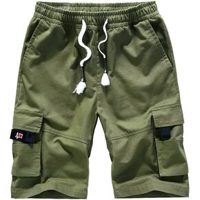 AOTORR Men’s Casual Cotton Short Drawstring Elastic Summer Jogger Loose Fit Athletic Workout Shorts