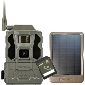 TACTACAM Reveal Pro 3.0 Cellular Trail Camera - Multi-Cellular Network, GPS, 2" LCD, No-Glow IR, Wi-Fi Enabled, HD Photos & 1080p Videos, Long Battery Life + Reveal Solar Panel and 32GB SD Card