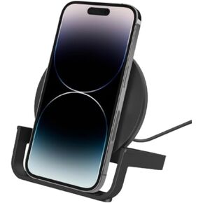 Belkin Quick Charge 10W Wireless Charger - Qi-Certified Charger Stand for iPhone, Samsung Galaxy - Charge While Listening to Music, Streaming Videos, & Video Calling - Includes AC Adapter - White