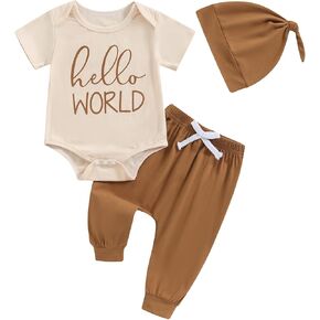 Hi Im New Here Newborn Outfit Boy Baby Going Home Outfits Form Hospital T-shirt Romper Top And Pants Set With Hat