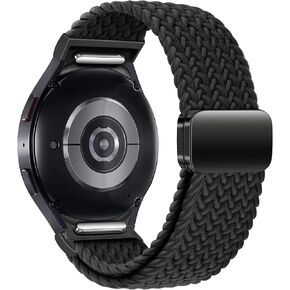 Nylon Bands for Samsung Galaxy Watch 7 6 5 4 FE 40mm 44mm/6 Classic 43mm 47mm/4 Classic 42mm 46mm/5 Pro 45mm,One Click Attachment,No Gap Magnetic Fabric Braided Strap for Galaxy Watch Band Women Men