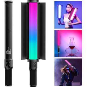 ULANZI VL360 Upgrade 38W RGB Handheld Light Wand LED Video Light Stick with Barndoor, 360°Full Color 2500K-10000K CRI94+ Photography Tube Lighting Stick with 20 Preset Scenes 3400mAh Battery