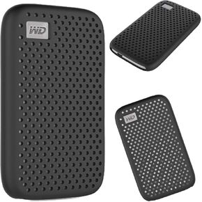 Silicone Case Sleeve Soft Protective Cover Compatible with WD My Passport SSD Portable External Hard Drive 500G/1T/2T/4T (Black)