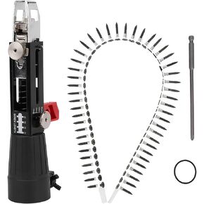 Collated Screw Gun Attachment Automatic Chain Nail Machine Woodworking Tool Adjustable Length Depth for Nail Gun Electric Drill