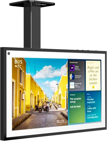 WALI Under Cabinet Mount for Echo Show 15, 360 Degree Rotation Mounting Bracket, Tilt Swivel for Alexa Echo Show 15, Holds up to 5.5lbs (ECS003), Black in Saudi Arabia