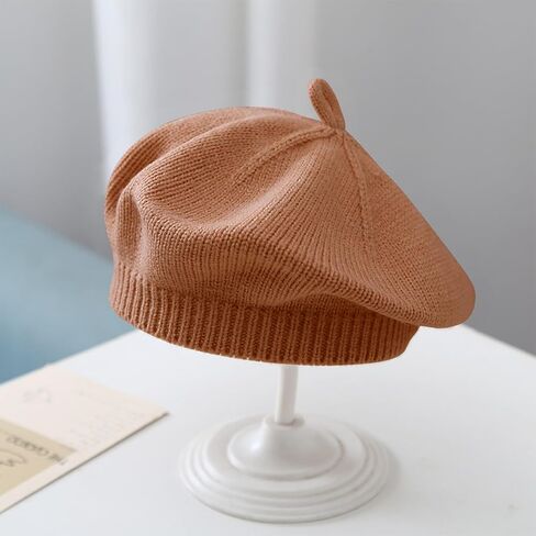 Baby Beret Hat Toddler Girls Fall Winter Warm Beanie Cap Little Girl French Artist Knit Hat for 0-12 Months in Kuwait