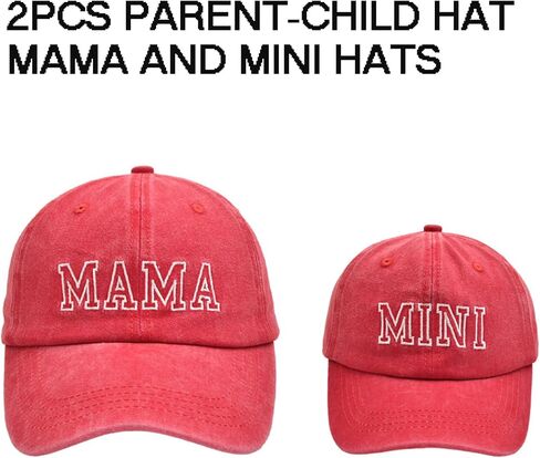 2PCS Parent-Child Hat, Family Hat for Mother Daughter Son Baby, Adjustable Cotton Embroidered Baseball Cap in Saudi Arabia