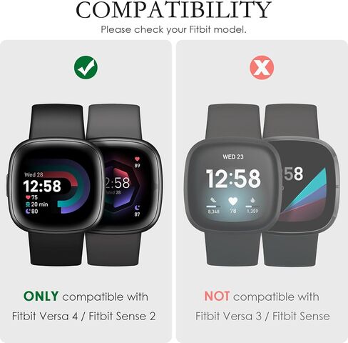 MOFREE Bling Band متوافق مع Fitbit Versa 4 Bands/Fitbit Sense 2 Bands للنساء مع غطاء حماية ممتص للصدمات صلب، سوار معصم معدني من حجر الراين والمجوهرات من أجل Fitbit Versa 4/Sense 2 in Kuwait