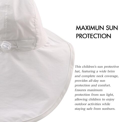 JANGANNSA Baby Sun Hat Boys Girls Infant Toddler Bucket Hat Kids Neck Flap Sun Protect Cap Beach in Saudi Arabia