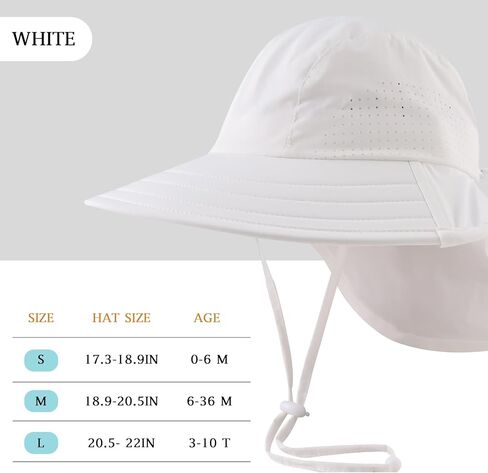 JANGANNSA Baby Sun Hat Boys Girls Infant Toddler Bucket Hat Kids Neck Flap Sun Protect Cap Beach in Saudi Arabia
