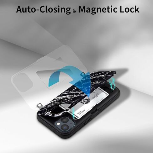 حافظة Qoosan لهاتف iPhone 15 مع حامل بطاقات ومحفظة ومرآة وحافظة هاتف نحيفة لهاتف iPhone 15 6.1 بوصة، خط زهور in Saudi Arabia
