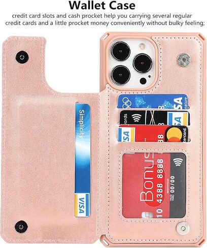 iCoverCase Compatible with iPhone 13 Pro Max Wallet Phone Case with Card Holder for Women, RFID Blocking Embossed PU Leather Wrist Strap Case 6.7 Inch (Heart Black) in Saudi Arabia