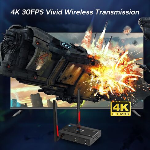 جهاز إرسال واستقبال HDMI اللاسلكي TreasLin 4K موسع HDMI لاسلكي عالي الدقة 200 متر (656 قدم) يدعم جهاز التحكم عن بعد بالأشعة تحت الحمراء 4K@30 هرتز لكاميرا DSLR والكمبيوتر المحمول والكمبيوتر المحمول والكنيسة والمكتب المنزلي in Kuwait