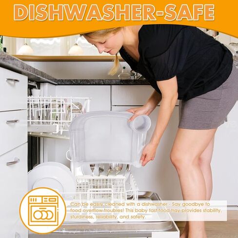 صينية طعام للأطفال متوافقة مع كرسي الطاولة السريع إنجليسينا، صينية تغذية الأطفال المحمولة مع قطعة واحدة من مفرش طاولة كرسي الطاولة السريع، آمنة للاستخدام في غسالة الأطباق البلاستيكية الخالية من مادة BPA، شفافة in Kuwait