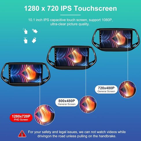 5GWiFi ترقية 4 جيجابايت + 32 جيجابايت أندرويد 13 راديو السيارة ستيريو لسيارة جيب كومباس 2017-2020 مع Carplay اللاسلكي وAndroid Auto 10.2 بوصة تعمل باللمس واي فاي GPS بلوتوث كاميرا احتياطية in Kuwait