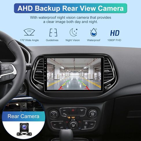 5GWiFi ترقية 4 جيجابايت + 32 جيجابايت أندرويد 13 راديو السيارة ستيريو لسيارة جيب كومباس 2017-2020 مع Carplay اللاسلكي وAndroid Auto 10.2 بوصة تعمل باللمس واي فاي GPS بلوتوث كاميرا احتياطية in Kuwait