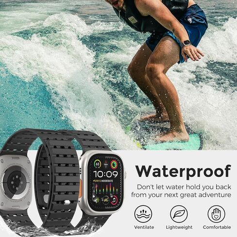 Magnetic Sport Band Compatible with Apple Watch Band 49mm 45mm 44mm 42mm for Men Women, Anti Sweat Soft Silicone Breathable Wide Strap for iWatch Ultra 2 Series SE 9 8 7 6 5 4 3 in Saudi Arabia