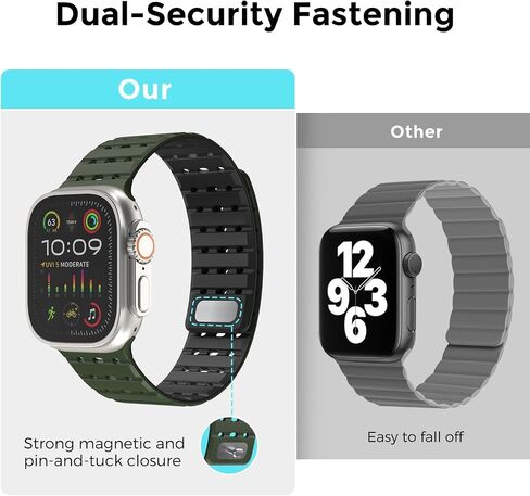 Magnetic Sport Band Compatible with Apple Watch Band 49mm 45mm 44mm 42mm for Men Women, Anti Sweat Soft Silicone Breathable Wide Strap for iWatch Ultra 2 Series SE 9 8 7 6 5 4 3 in Saudi Arabia