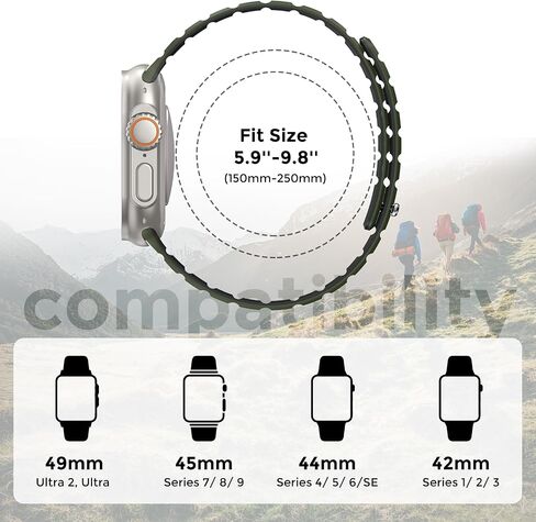 Magnetic Sport Band Compatible with Apple Watch Band 49mm 45mm 44mm 42mm for Men Women, Anti Sweat Soft Silicone Breathable Wide Strap for iWatch Ultra 2 Series SE 9 8 7 6 5 4 3 in Saudi Arabia