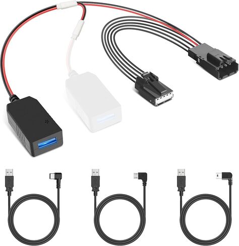 محول طاقة YQMAJIM DashCam، (5P TypeF) متوافق مع Select Ford Mach-E، Bronco Sport، Explorer مع مرآة الرؤية الخلفية ذات التعتيم التلقائي، كابل محول USB مدمج لإخفاء لوحة الرادار، تثبيت نظيف in Kuwait