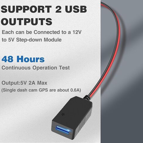 محول طاقة YQMAJIM DashCam، (5P TypeF) متوافق مع Select Ford Mach-E، Bronco Sport، Explorer مع مرآة الرؤية الخلفية ذات التعتيم التلقائي، كابل محول USB مدمج لإخفاء لوحة الرادار، تثبيت نظيف in Kuwait