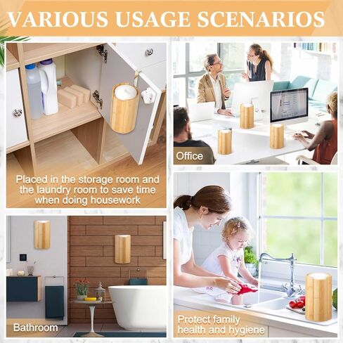 Bamboo Wipes Dispenser Container, Disinfectant Wipes Container Wall Mounted Disinfectant Wipes Holder Decorative Bamboo Kitchen Organizer for Bathroom Office Classroom Countertop Home in Kuwait