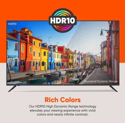 تلفزيون ONN 55 بوصة فئة 4K HDR10+ الذكي + حامل حائط مجاني مع اتصال Wi-Fi وتطبيق الهاتف المحمول | تلفزيون بشاشة مسطحة | متوافق مع مجموعة المنزل | Alexa وGoogle Assistant (متجدد) in Kuwait