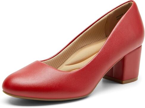 DREAM PAIRS Women's Pumps Low Chunky Block Heel Dress Shoes Closed Round Toe Comfortable Heels in Saudi Arabia