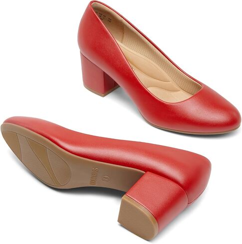 DREAM PAIRS Women's Pumps Low Chunky Block Heel Dress Shoes Closed Round Toe Comfortable Heels in Saudi Arabia