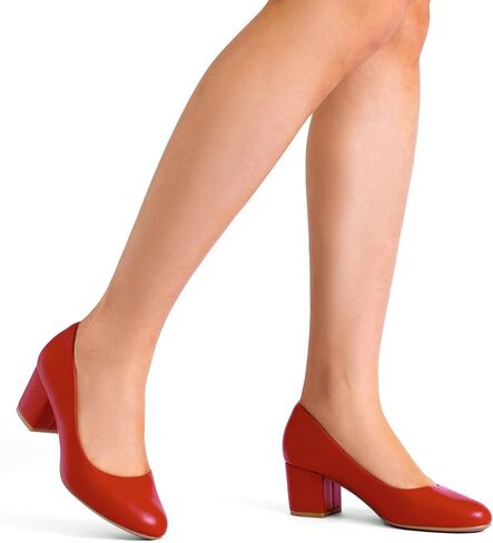 DREAM PAIRS Women's Pumps Low Chunky Block Heel Dress Shoes Closed Round Toe Comfortable Heels in Saudi Arabia