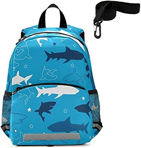 QUGRL Dalmatian Dog Kids Toddler Backpack with Leash Harness Blue Kindergarten Child Schoolbag Preschool Nursery Baby Travel Bag for Boys Girls 3-8 Years in Saudi Arabia