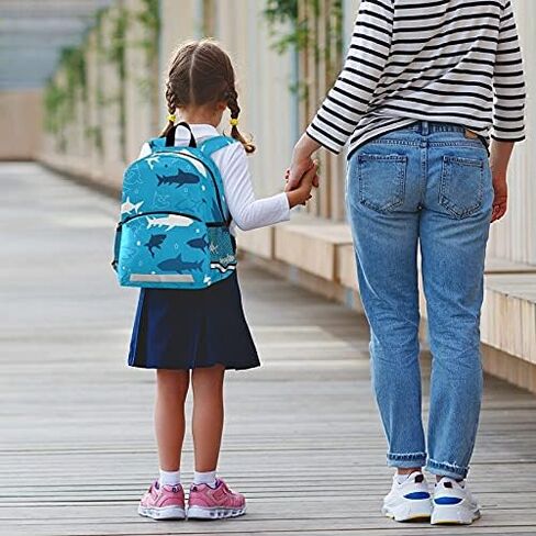 QUGRL Dalmatian Dog Kids Toddler Backpack with Leash Harness Blue Kindergarten Child Schoolbag Preschool Nursery Baby Travel Bag for Boys Girls 3-8 Years in Saudi Arabia