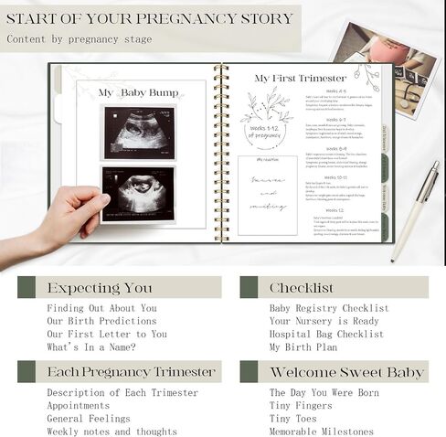 Vienrose Pregnancy Journal Book Planner Expecting Mom Must Haves to be gift, Weekly Monthly Organizer to Track Milestones, Beige in Saudi Arabia