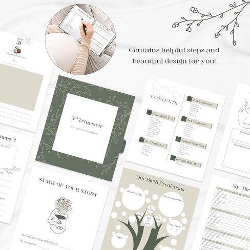 Vienrose Pregnancy Journal Book Planner Expecting Mom Must Haves to be gift, Weekly Monthly Organizer to Track Milestones, Beige in Saudi Arabia