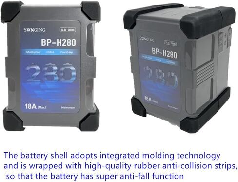 بطارية SONGING المضادة للصدمات 280WH V-Mount BP- H280 مع 4 D-tap، USB-A وأقصى إخراج 18A، آمنة ومتينة لـ ALEXA LF، ALEXA Mini، CineAlta، FX6، COMODO، ضوء LED وشاشة 600 واط in Kuwait