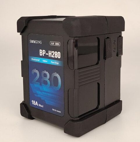 بطارية SONGING المضادة للصدمات 280WH V-Mount BP- H280 مع 4 D-tap، USB-A وأقصى إخراج 18A، آمنة ومتينة لـ ALEXA LF، ALEXA Mini، CineAlta، FX6، COMODO، ضوء LED وشاشة 600 واط in Kuwait