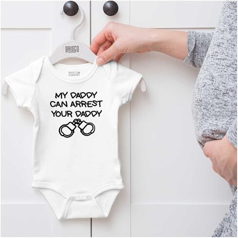 Brisco Brands Cop Dad My Daddy Can Arrest Yours Baby Romper Boys or Girls in Kuwait