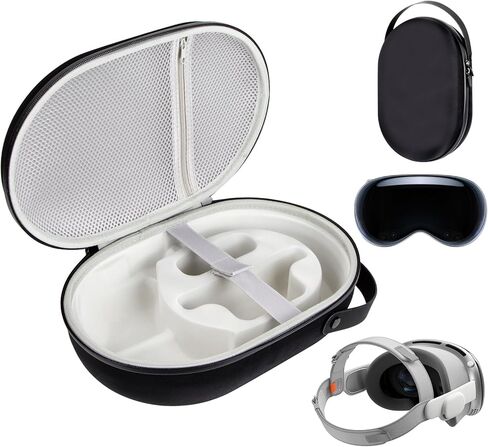 حافظة حماية صلبة مقاومة للخدش والسقوط لسماعات Vision Pro VR لملحقات Apple Vision Pro للسفر والتخزين المنزلي (أسود) in Kuwait