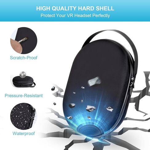 حافظة حماية صلبة مقاومة للخدش والسقوط لسماعات Vision Pro VR لملحقات Apple Vision Pro للسفر والتخزين المنزلي (أسود) in Kuwait