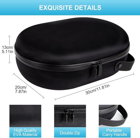 حافظة حماية صلبة مقاومة للخدش والسقوط لسماعات Vision Pro VR لملحقات Apple Vision Pro للسفر والتخزين المنزلي (أسود) in Kuwait